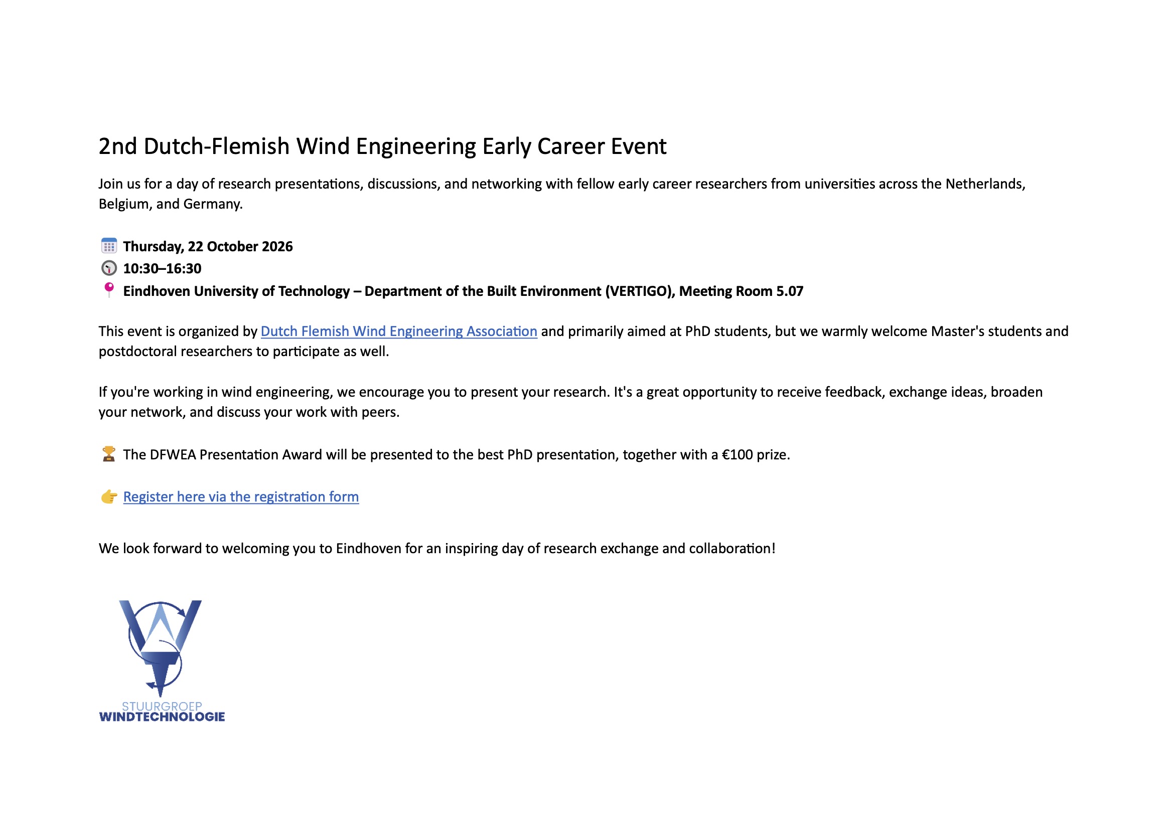 2nd Dutch-Flemish Wind Engineering Early Career Event!